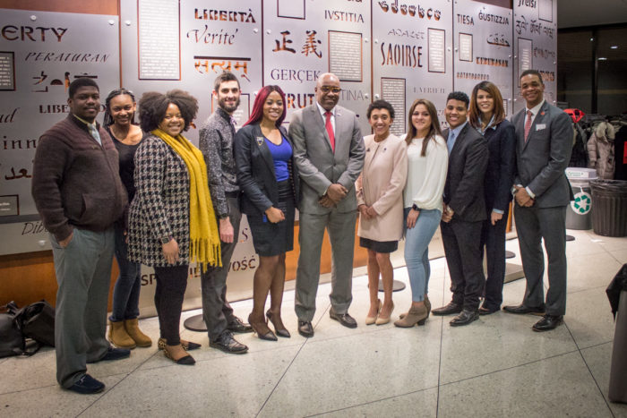 MWBLSA Student Leaders and IL AG Kwame Raoul \'93