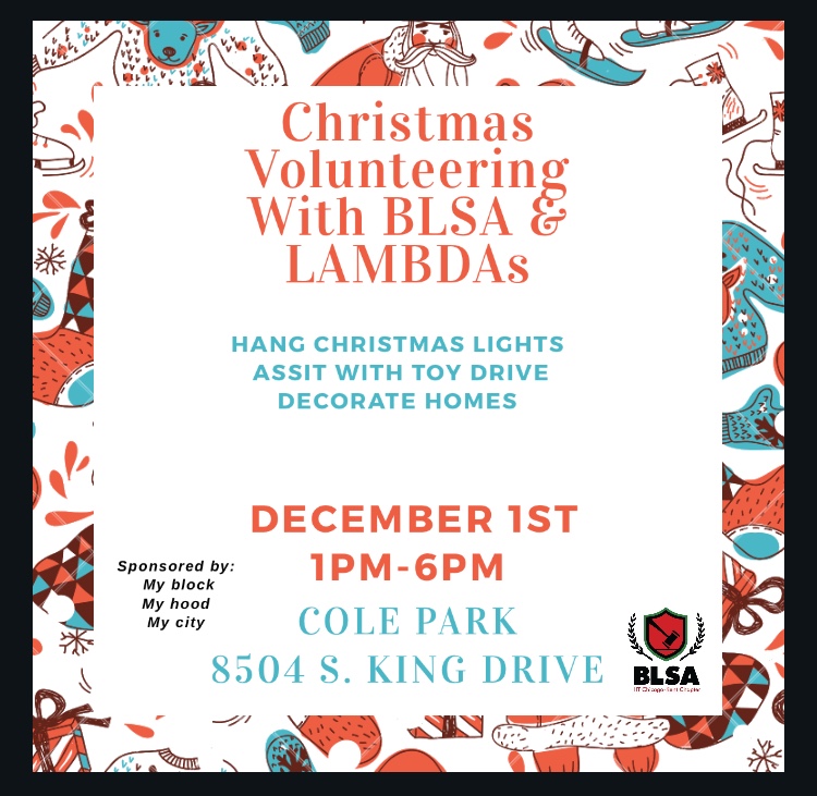 Flyer for Christmas Volunteering event on December 1st