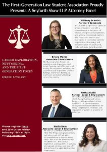 Seyfarth Shaw LLP: Career Exploration, Networking, and the First-Generation Focus (flyer)