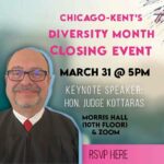Flyer for Diversity Month event with Judge Kottaras