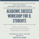 Flyer for 1L Success Workshop on Friday, 10/29/21